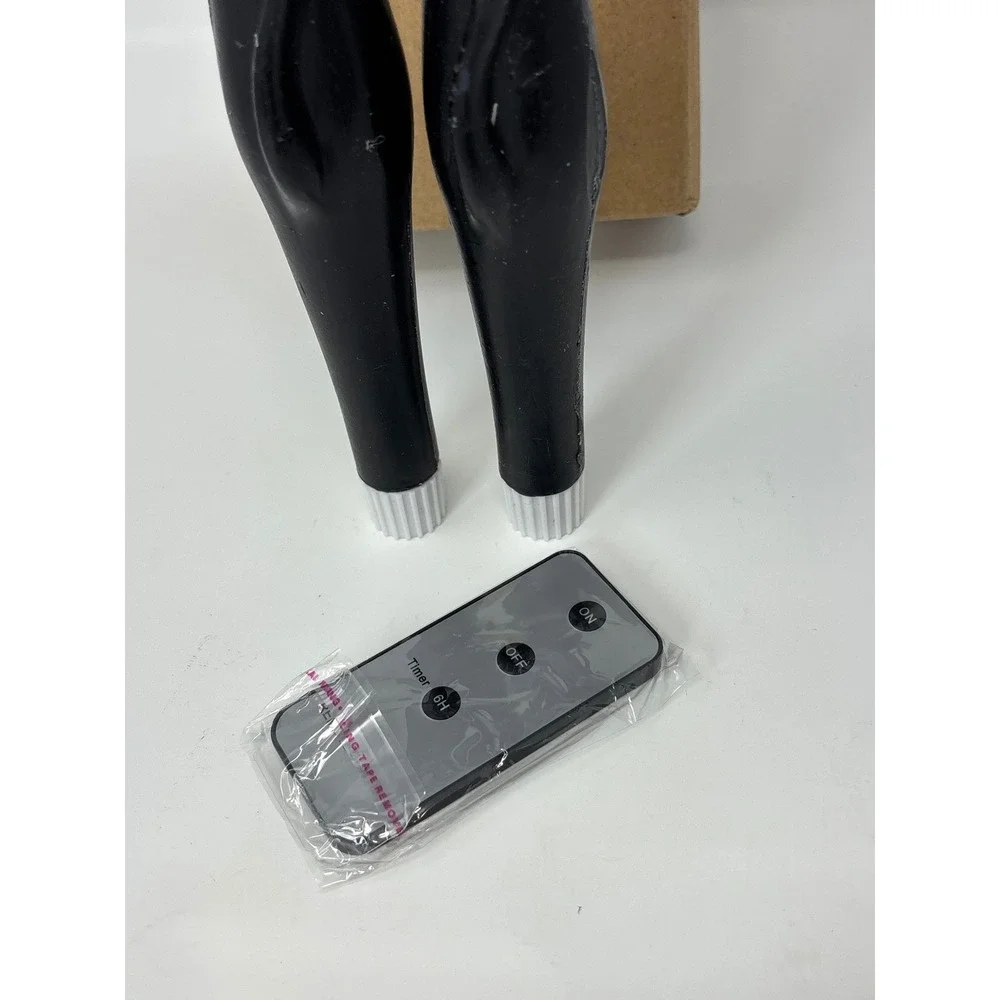 Wondrous LED Wax Black Cat Flameless Taper Candles Set of 2 with Remote‎ Timer
